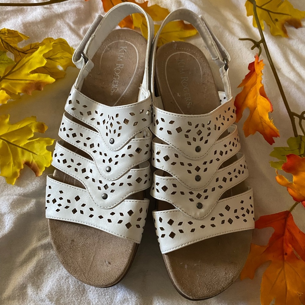 Kim rogers sandals women size 7.5 white
